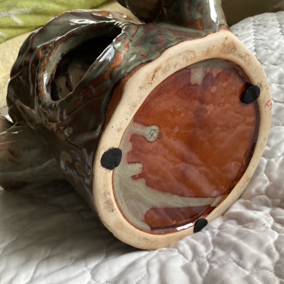 VINTAGE POTTERY TREE TRUNK & BIRDS PLANTER - Picture 3 of 15